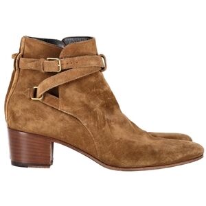 Saint Laurent Jodhpur Ankle Boots in Brown Suede Size 38 1/2 minor flaw